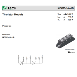 MCC95-14I01B MODULE THYRISTOR 95A 1400V