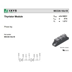 MCC26-16I01B MODULE THYRISTOR 25A 1600V