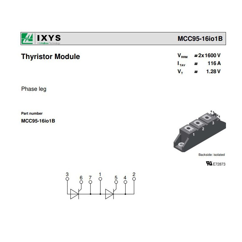 MCC95-16I01B THYRISTOR 95A 1600V
