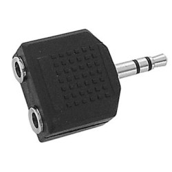 VEL CAA19 ADAPTATEUR DOUBLE JACK FEM 3.5mm STEREO VERS JACK MALE 3.5